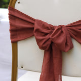 5 Pc Cotton Chair Sashes 7"x100" Caramel