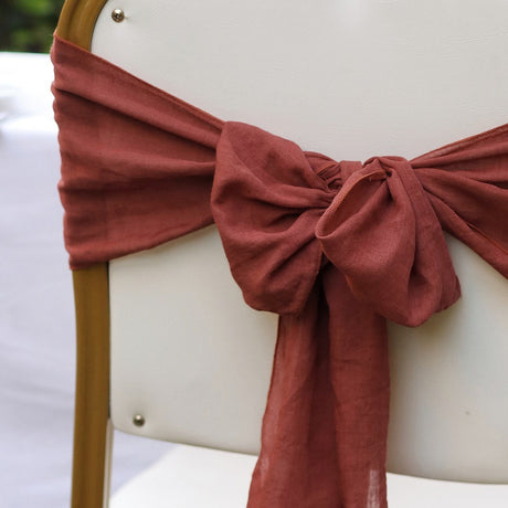 5 Pc Cotton Chair Sashes 7"x100" Caramel