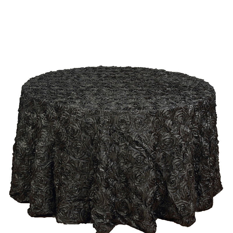 Satin Round Tablecloth 120" Dark Gray