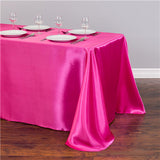 Satin Rectangular Tablecloth 90"x132" Dark Pink-With splicing
