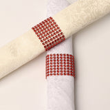 10 Pc Diamond Rhinestone Napkin Rings Red
