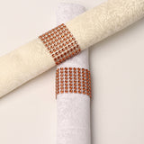 10 Pc Diamond Rhinestone Napkin Rings Orange