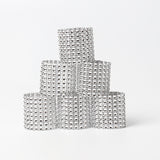 10 Pc Diamond Rhinestone Napkin Rings Silver