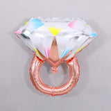 Rose Gold Diamond Ring Mylar Foil Helium Air Balloon 25"