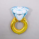 Medium Gold Diamond Ring Mylar Foil Helium Air Balloon 32"