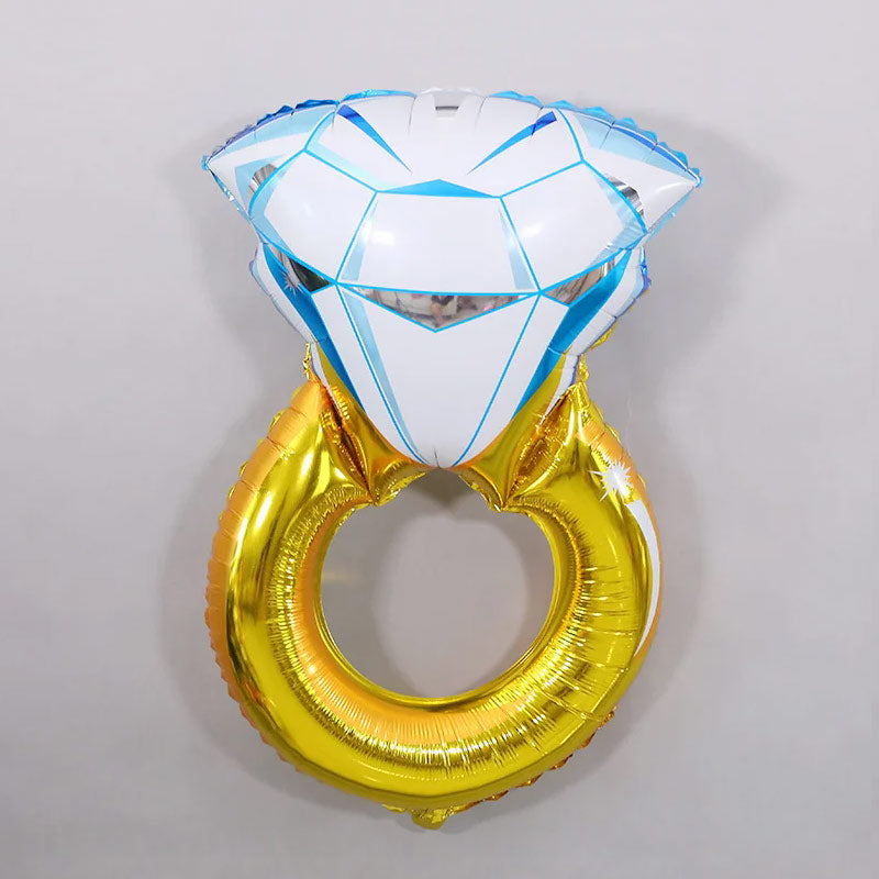 Giant Gold Diamond Ring Mylar Foil Helium Air Balloon 41"