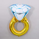 Giant Gold Diamond Ring Mylar Foil Helium Air Balloon 41"