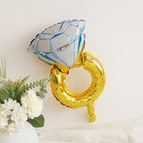 Medium Gold Diamond Ring Mylar Foil Helium Air Balloon 32"
