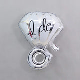 Silver I Do Diamond Ring Mylar Foil Helium Air Balloon 25"
