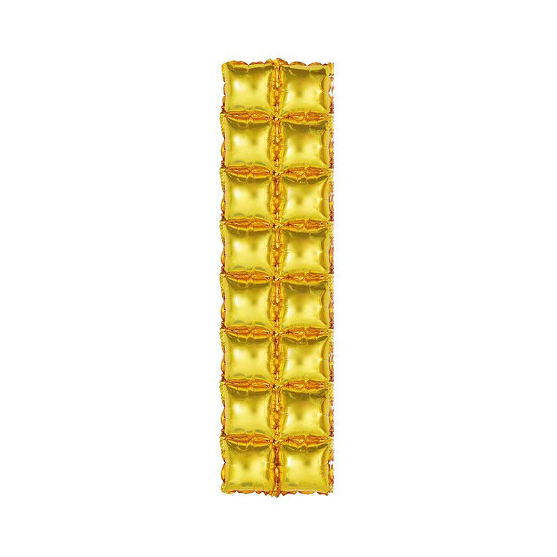 10 Pc Double Row Mylar Foil Balloon Backdrop 41"x11" Gold