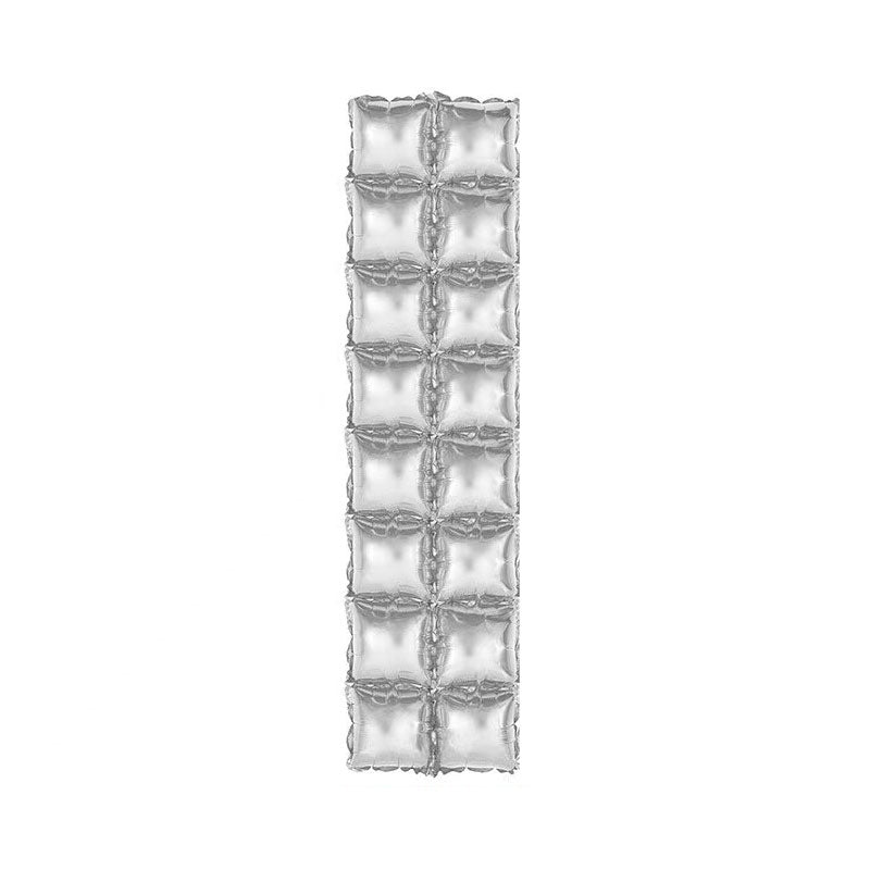 10 Pc Double Row Mylar Foil Balloon Backdrop 41"x11" Silver
