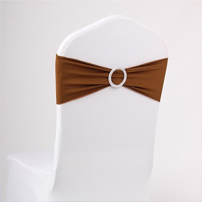Elastic Chair Back Bow 6"x14" Light Brown