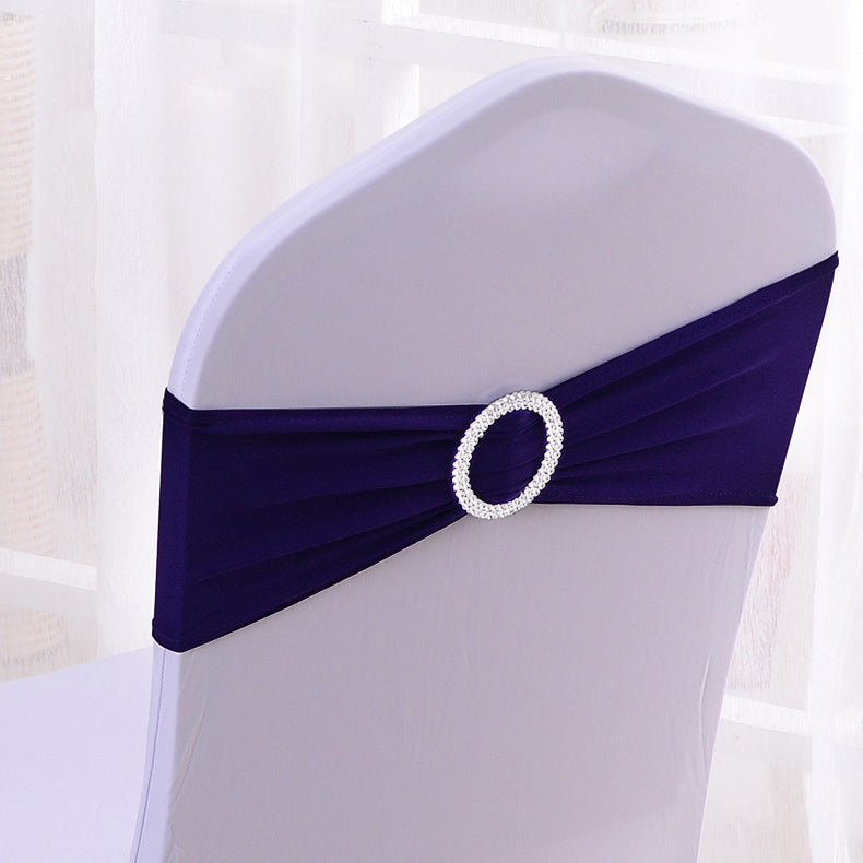 Elastic Chair Back Bow 6"x14" Navy Blue