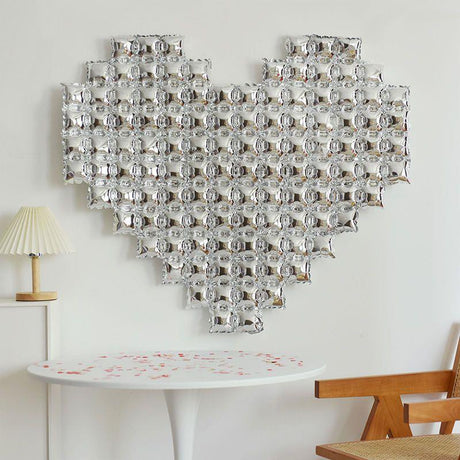 Extra Large Heart Mylar Foil Balloon 54"x46" Silver