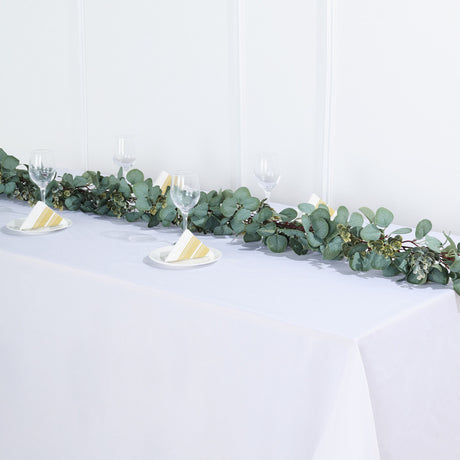 Real Touch Green Artificial Eucalyptus Boxwood Leaf Garland Vine 6.5ft