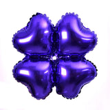 10 Pc Purple Four Leaf Clover Shaped Mylar Foil Balloons 16"