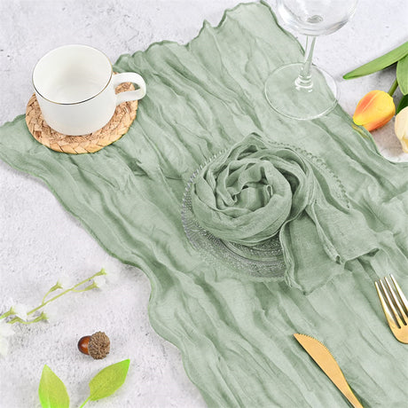 5 Pc Pleated Polyester Napkin Cloth 20"x20" Sage Green