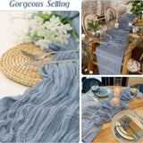 Gauze Cotton And Linen Table Runner 10ft Khaki