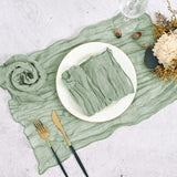5 Pc Pleated Polyester Napkin Cloth 20"x20" Sage Green