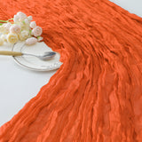 Gauze Cotton And Linen Table Runner 10ft Orange