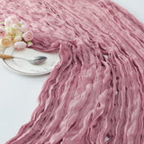 Gauze Cotton And Linen Table Runner 10ft Brick Red
