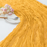 Gauze Cotton And Linen Table Runner 10ft Gold