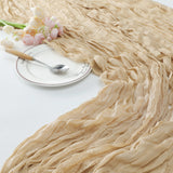 Gauze Cotton And Linen Table Runner 10ft Khaki