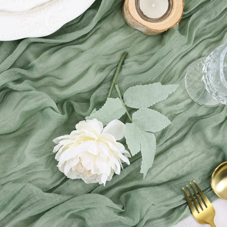 Gauze Cotton And Linen Table Runner 10ft Yellow Green
