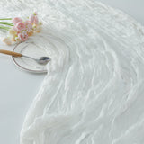 Gauze Cotton And Linen Table Runner 10ft White
