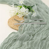 Gauze Cotton And Linen Table Runner 10ft Yellow Green
