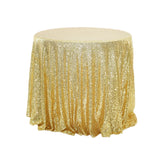 Sequin Round Tablecloth 132" Gold