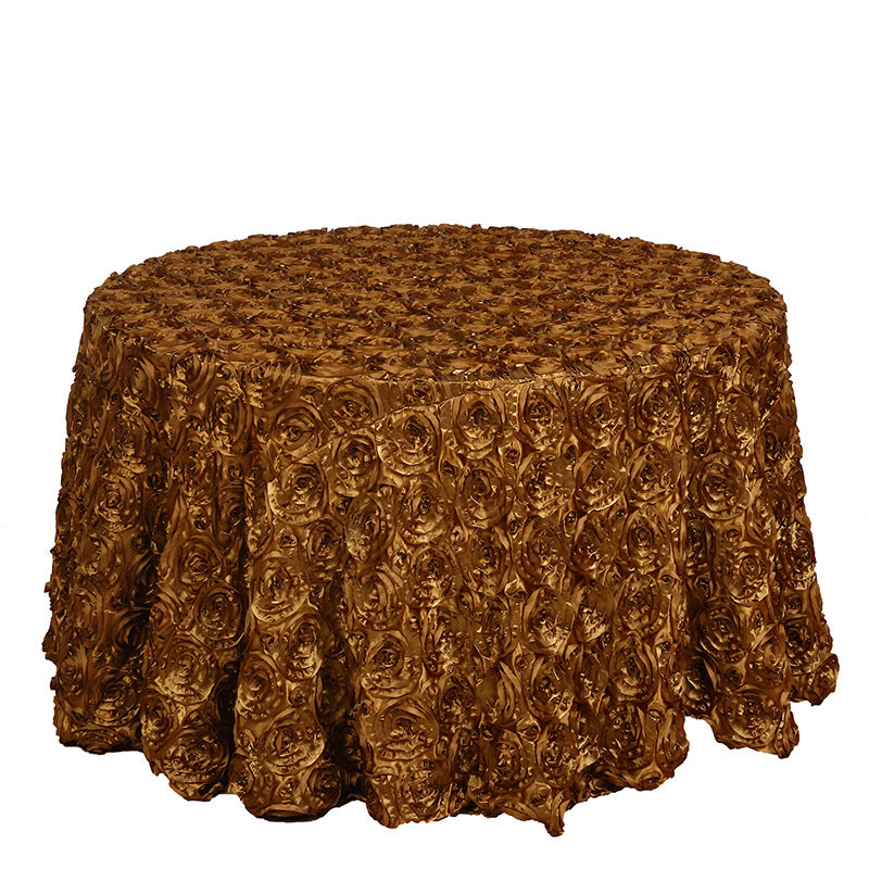 Satin Round Tablecloth 130" Gold