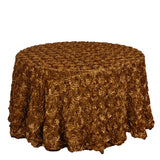 Satin Round Tablecloth 130" Gold