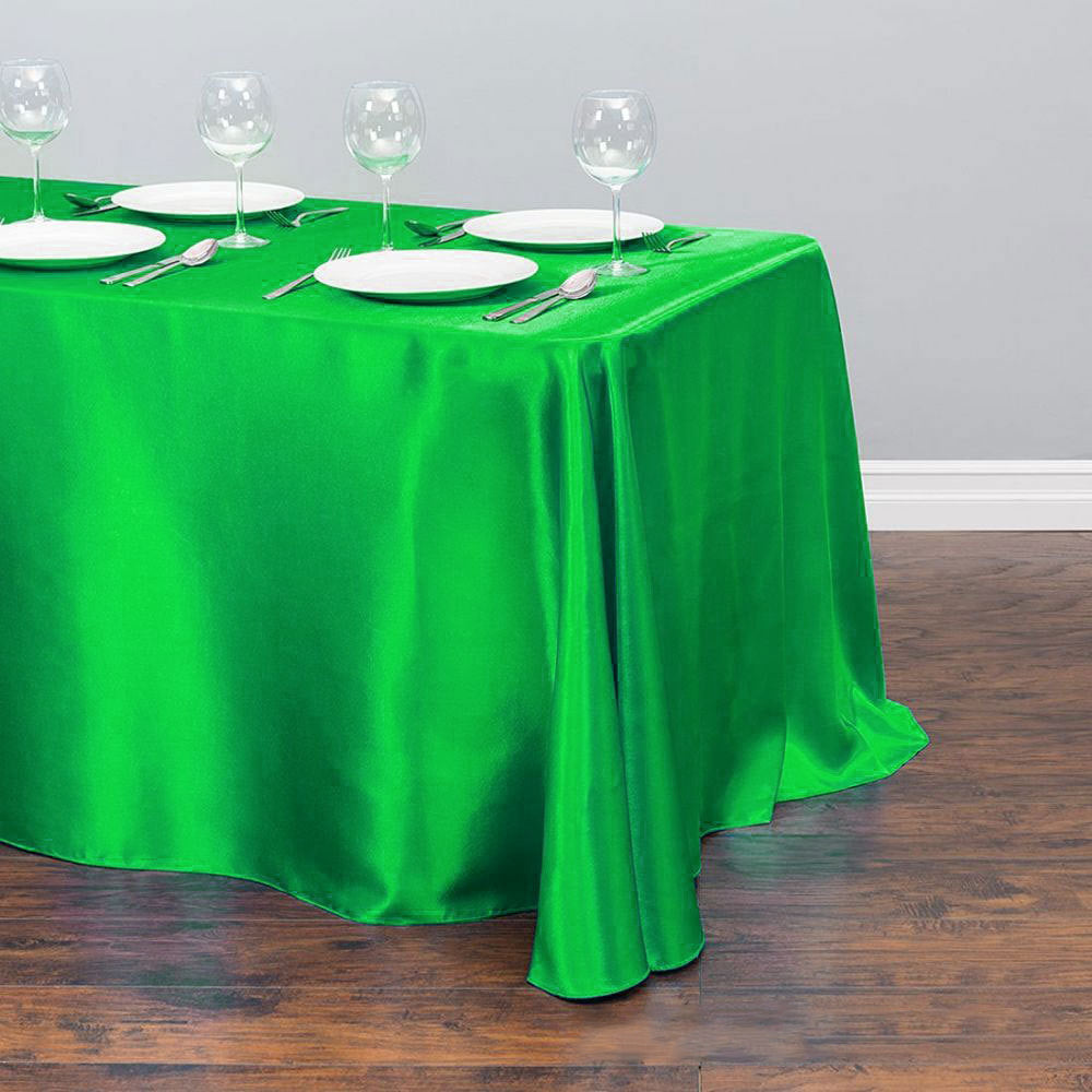 Satin Rectangular Tablecloth 90"x132" Green-With splicing