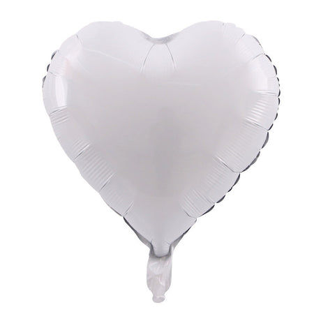 2 Pc Heart Mylar Foil Balloons 18" White