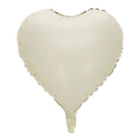 2 Pc Heart Mylar Foil Balloons 18" Cream White