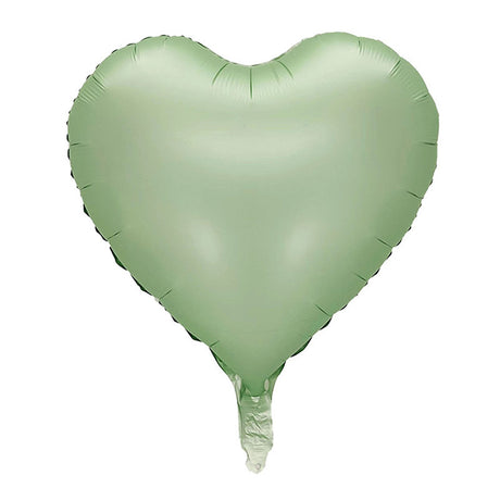 2 Pc Heart Mylar Foil Balloons 18" Olive Green