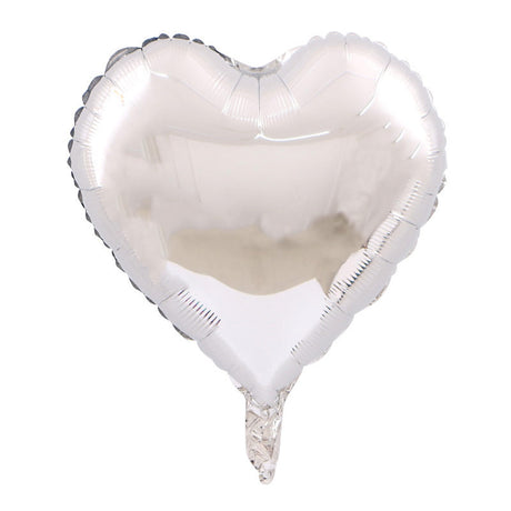 2 Pc Heart Mylar Foil Balloons 18" Silver
