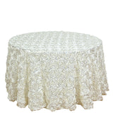 Satin Round Tablecloth 130" Ivory