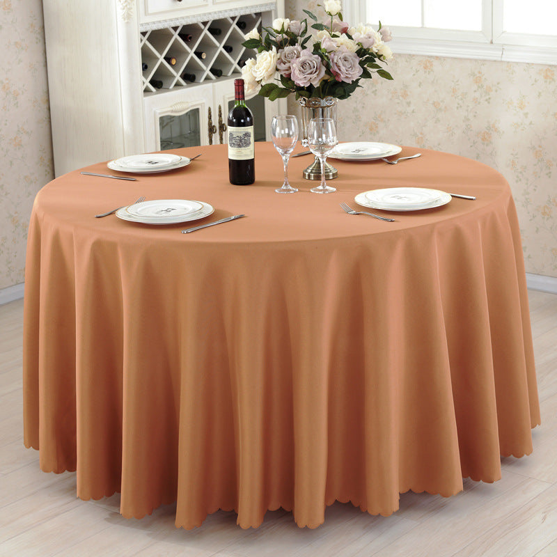 Polyester Round Tablecloth 118" Light Brown