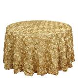 Satin Round Tablecloth 130" Light Gold