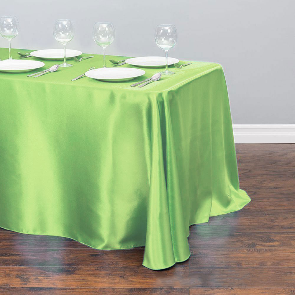 Satin Rectangular Tablecloth 90"x132" Light Green-With splicing