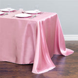 Satin Rectangular Tablecloth 90"x132" Light Pink-With splicing