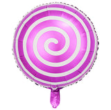 5 Pc Rose Red Candy Striped Mylar Foil Helium/Air Balloons 18"