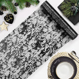 Mesh Polyester Table Runner 11"X108" Metallic Black
