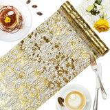 Mesh Polyester Table Runner 11"X108" Metallic Black Gold