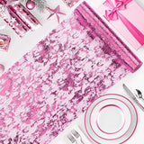 Mesh Polyester Table Runner 11"X108" Metallic Pink