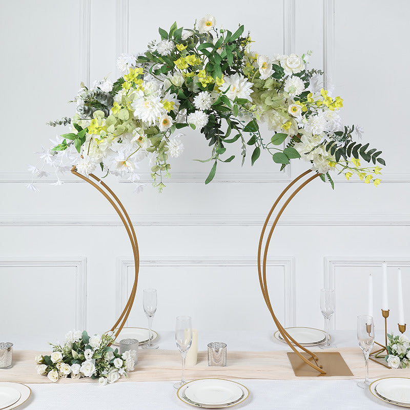 Metal Floral Arch Frame 38" Gold