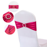 5 Pc Metallic Stretch Chair Sashes Bows 6"x14" Rose Red