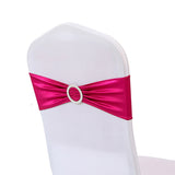 5 Pc Metallic Stretch Chair Sashes Bows 6"x14" Rose Red